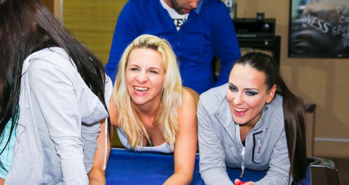 Group banging on pool table