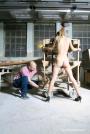 Nipple clamps and bound scene photo 3