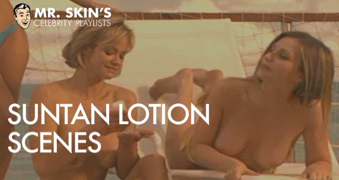 Sun tan lotion scenes