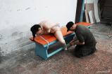 Gagged busty girl plays submissive scene photo 9