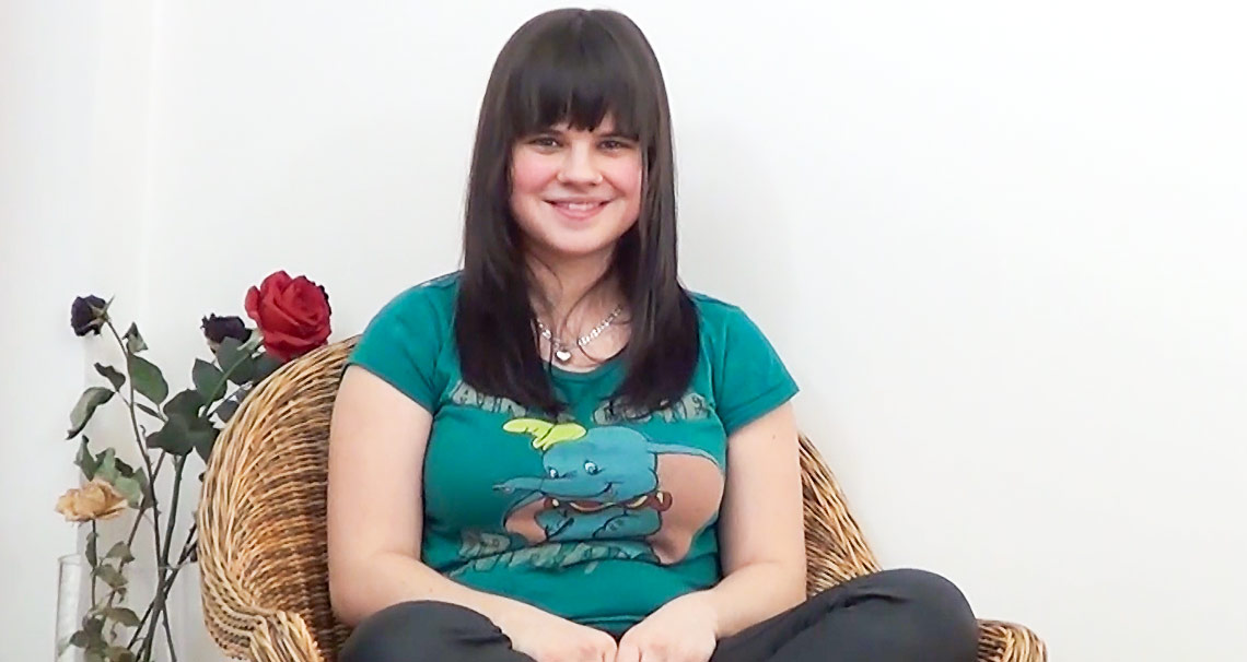 Chubby brunette girl POV