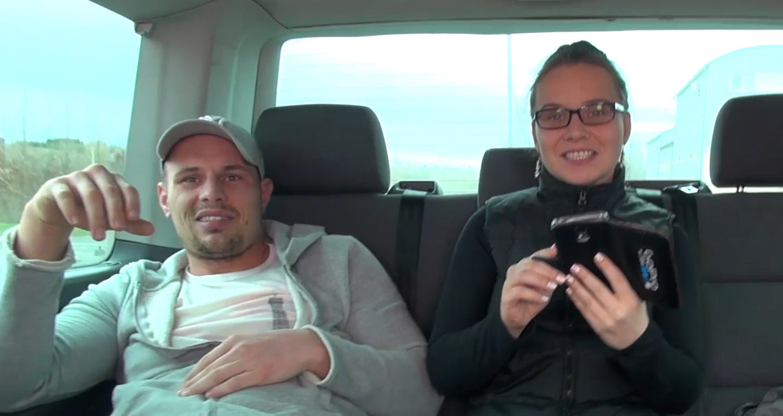 Two girls share his cock poster