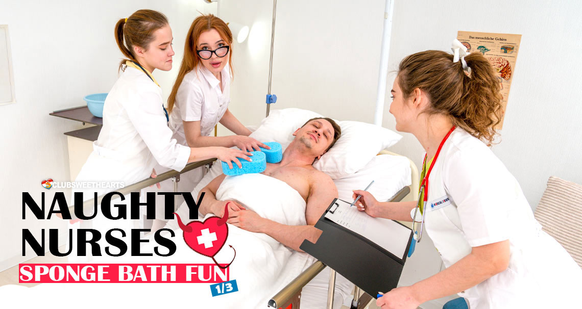 Naughty Nurses: Sponge bath fun 1/3