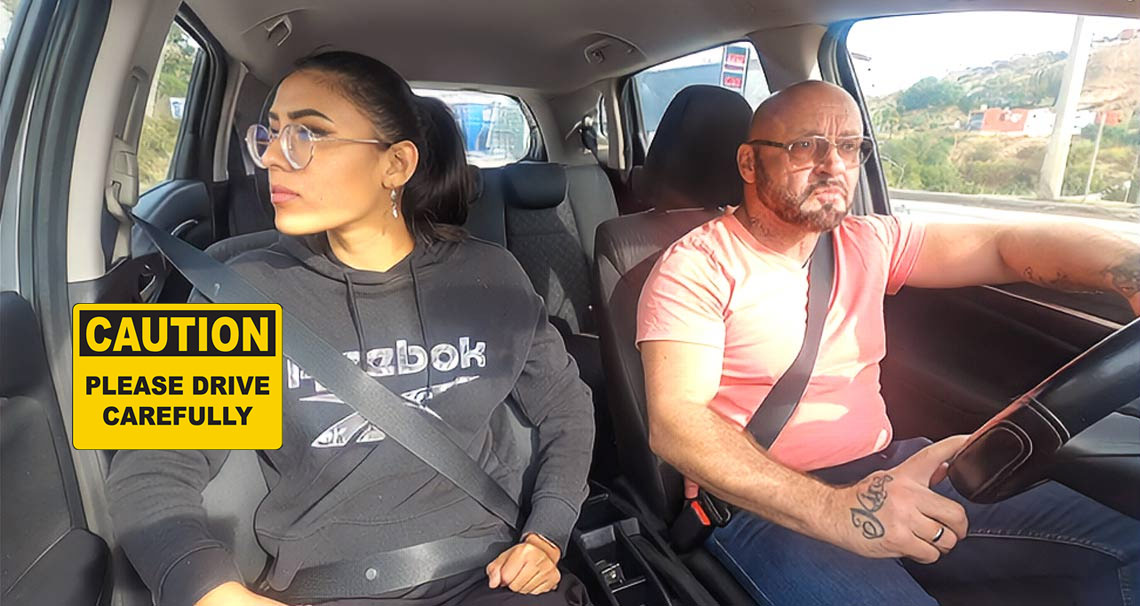 Cute latina gets fucked in the car