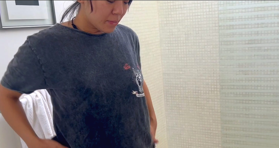 Solo action in the shower