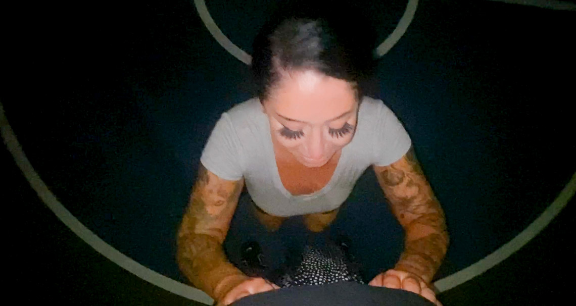 Outdoor night blowjob