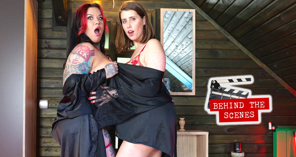 Busty POV threesome BTS poster