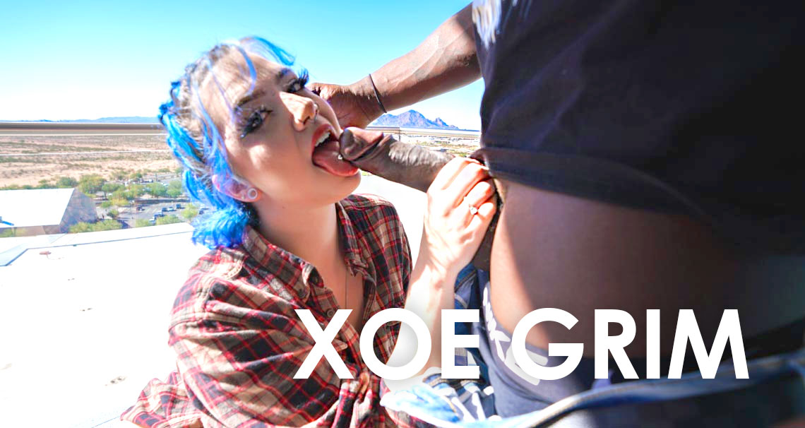 King BBC Xoe Grim Blue haired Xoe Grim takes KingBBC