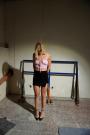 Tied down, Carolyne gets vibrated scene photo 1