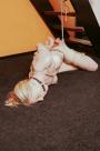 Blondy tied tit-grabbed and ballgagged scene photo 3