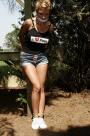 Hottie tied and cleavegagged outside scene photo 4