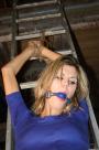 Irena tied to ladder ballgagged titgrabbed scene photo 7