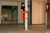 Lady in red Pole-tied cleavegagged scene photo 8