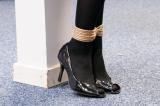 Office chick cuffed and cleavegagged scene photo 3