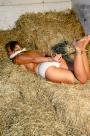 Natalie Hogtied Cleavegagged Haystack scene photo 7