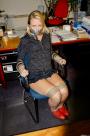 Secretary Tied To Chair Tapegagged scene photo 9