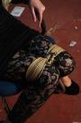 Distressed damsel chair-tied tapegagged scene photo 6