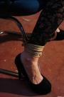 Distressed damsel chair-tied tapegagged scene photo 8