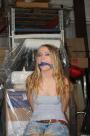 Girl chair-tied ballgagged tit-grabbed scene photo 4