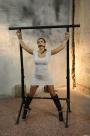 Billie bound spread rack ballgagged tit-grabbed scene photo 5