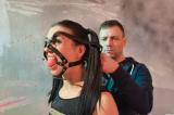 Corazon on a string bound up harness scene photo 6