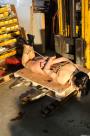Leyla hogtied tapegagged forklifted scene photo 9