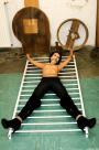 Lucy bound spreadeagle ballgagged nipple-clamped scene photo 7