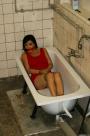Nicola in the butchery bound gagged struggling in bath scene photo 9