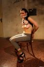 Mindy chairtied cleavegagged titgrabbed scene photo 9