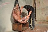 Sandy trapped in net grabbed and vibed scene photo 10