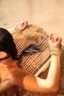 Samantha tied up with her legs spread wide scene photo 6