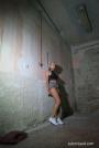 Ball gagged and vibed in a rope harness scene photo 2
