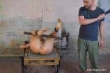 Submissive brunette whore gets machine fucked scene photo 7
