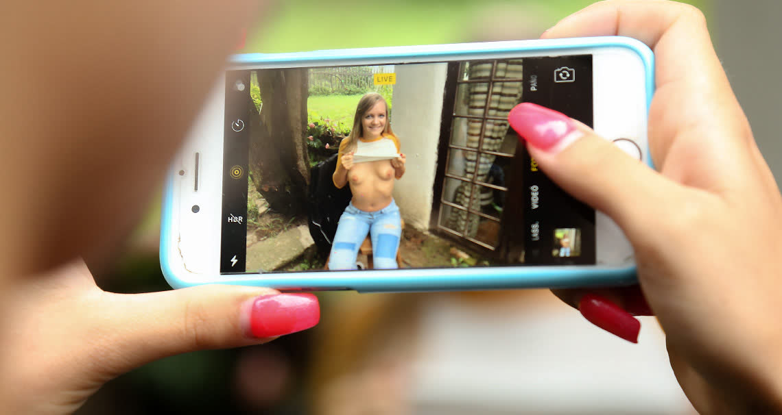 Naughty teens filming each other masturbating poster